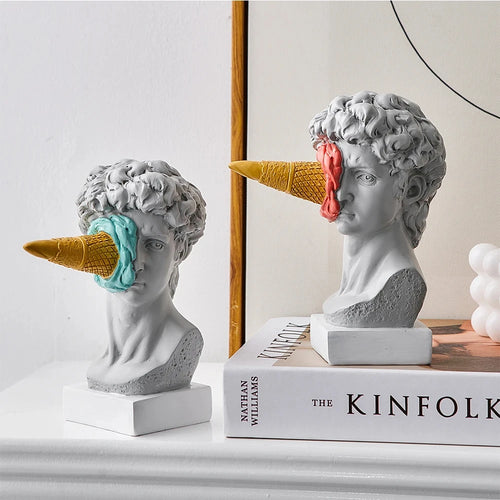 A Modern Nordic Figure Decorating Ice Cream David Statue Home Decoration Sculpture Office Desktop Art Decoration David Statue